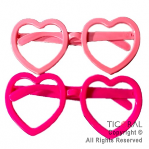 ANTEOJOS CORAZON PLASTICOS ROSA/FUCSIA x 12